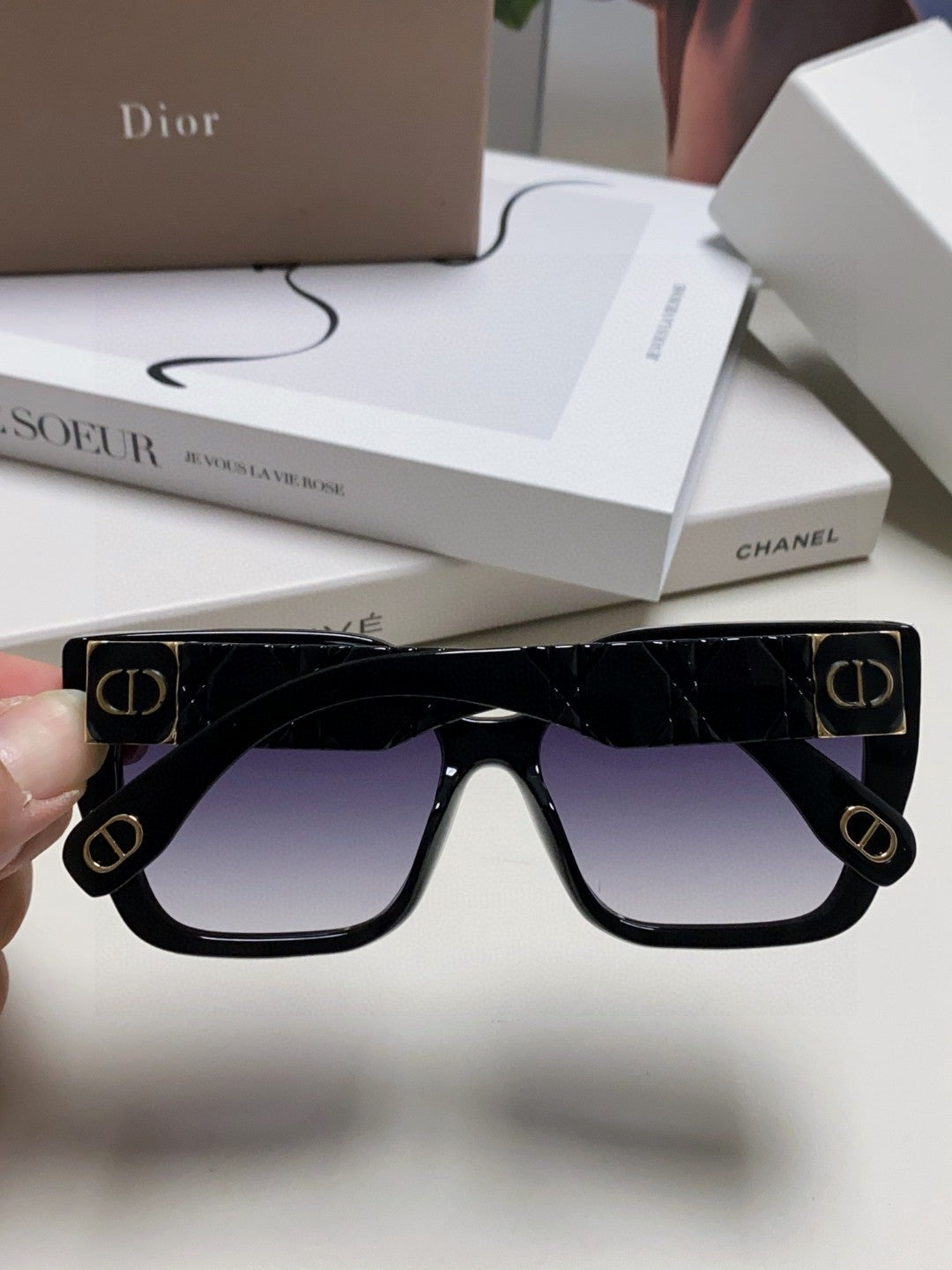 DIOR LADY 95.22 S2F SUNGLASS 571586 IN BLACK ACETATE GREY SMOKE