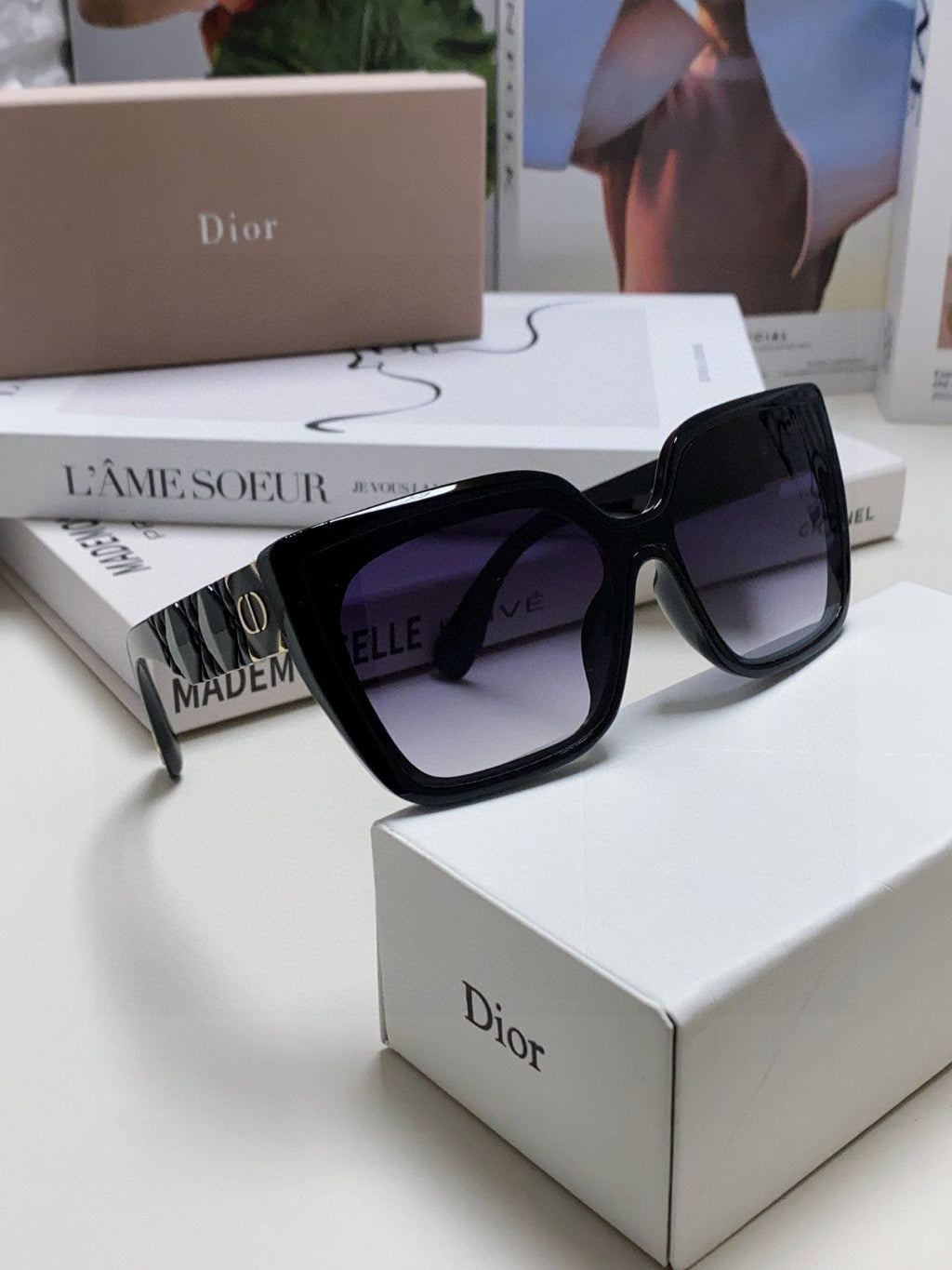 DIOR LADY 95.22 S2F SUNGLASS 571586 IN BLACK ACETATE GREY SMOKE