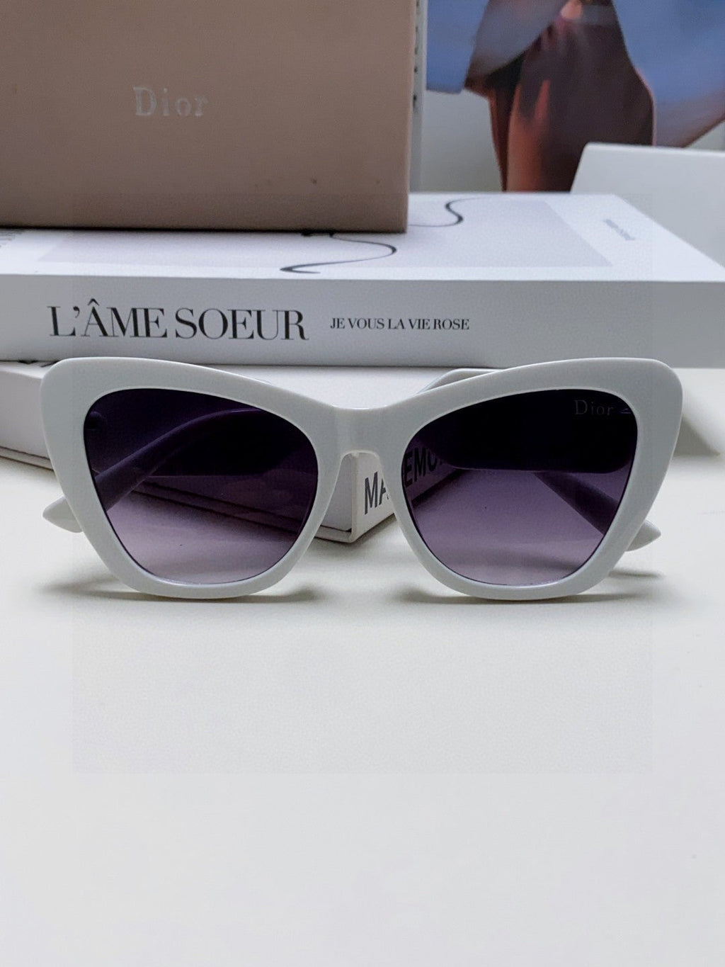 DIOR BOBBY B1U SUNGLASS 571589 IN WHITE ACETATE GREY SMOKE LENSES