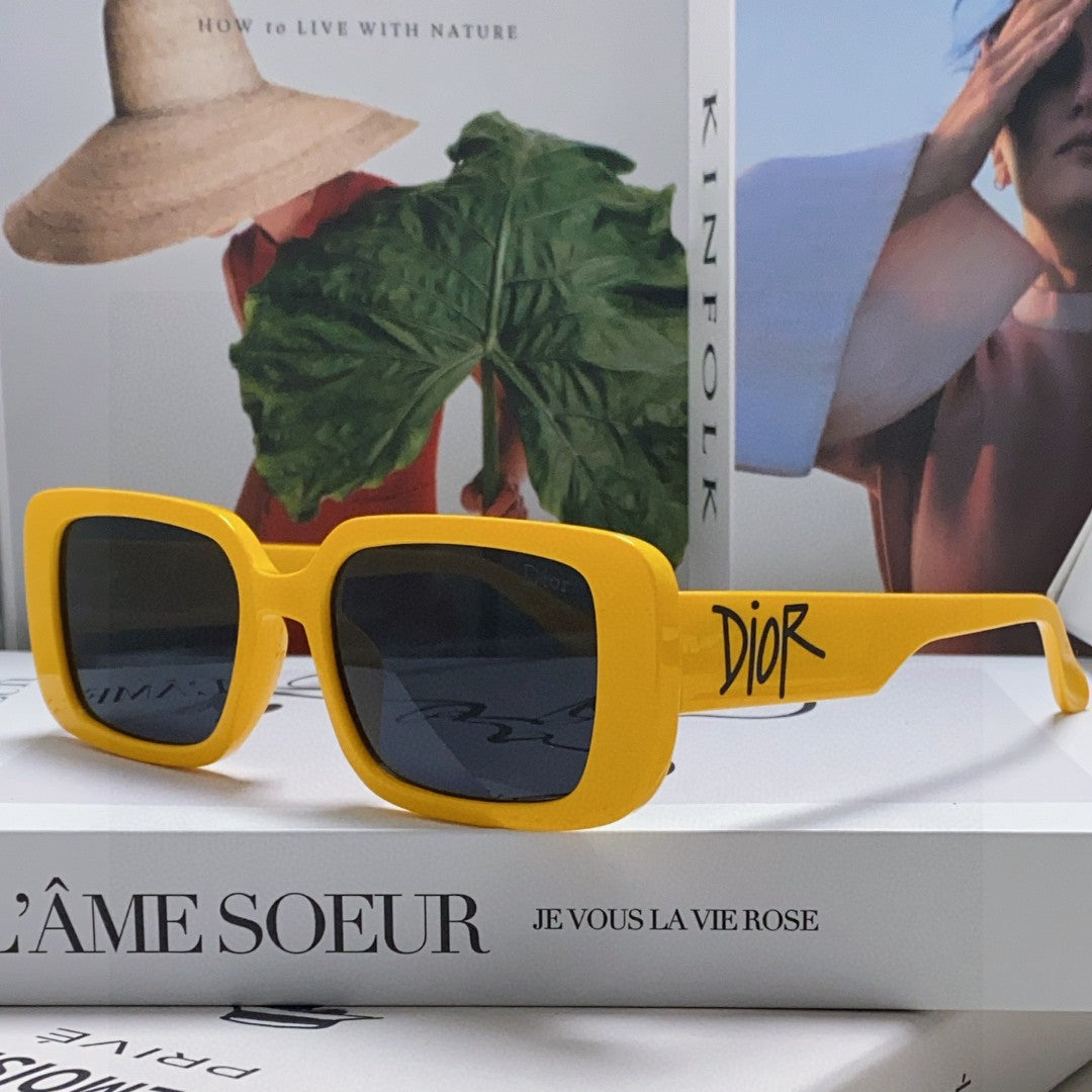 DIOR MONTAIGNE SUNGLASS 571593 IN YELLOW ACETATE TEXT LOGO
