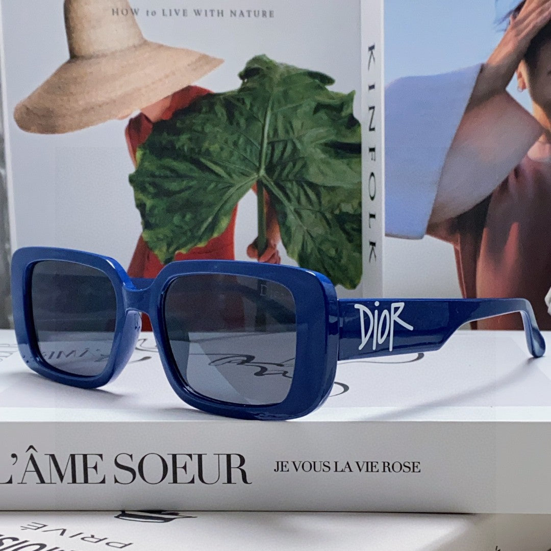 DIOR MONTAIGNE SUNGLASS 571595 IN BLUE ACETATE TEXT LOGO