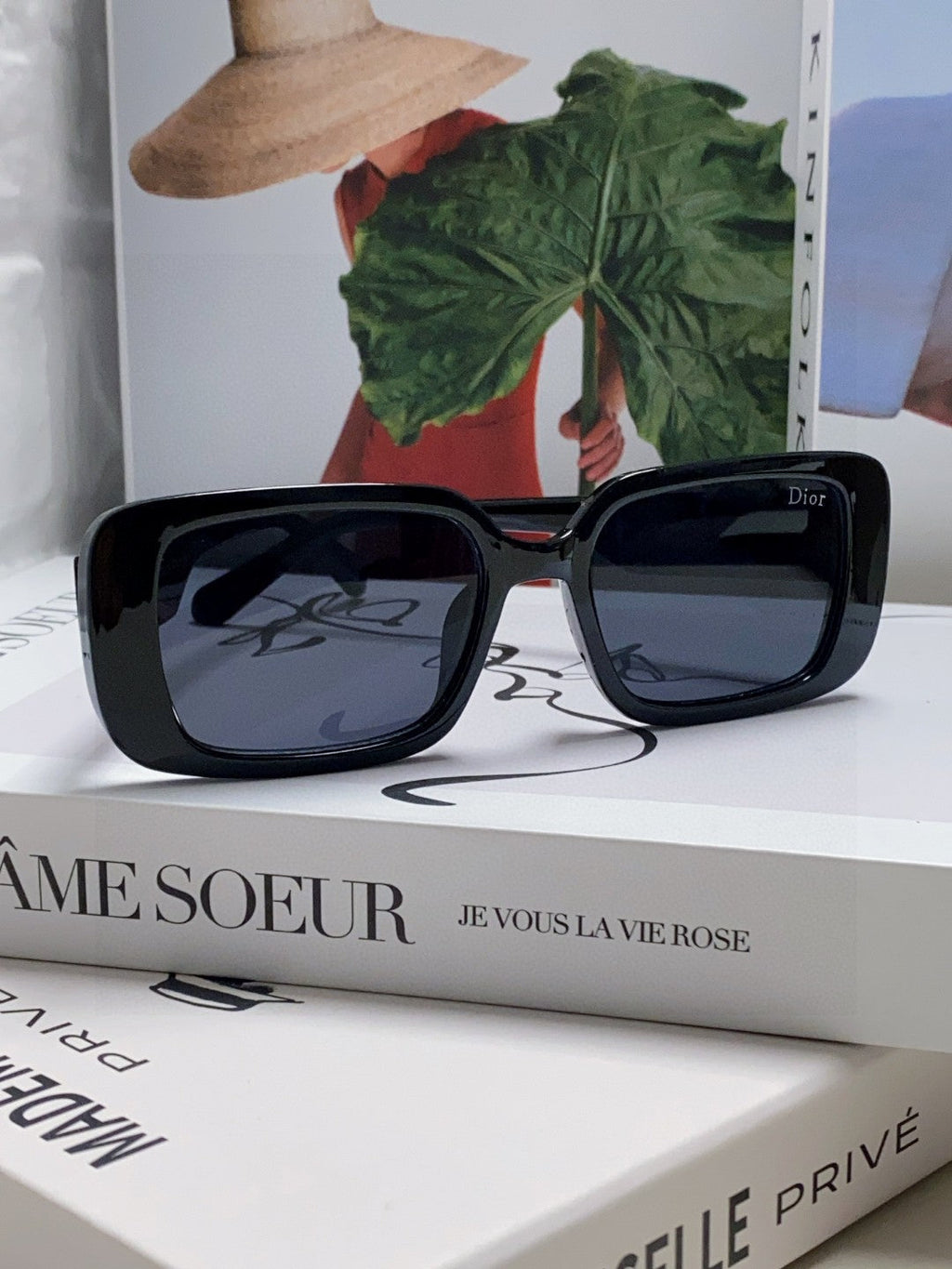 DIOR MONTAIGNE SUNGLASS 571596 IN BLACK ACETATE TEXT LOGO