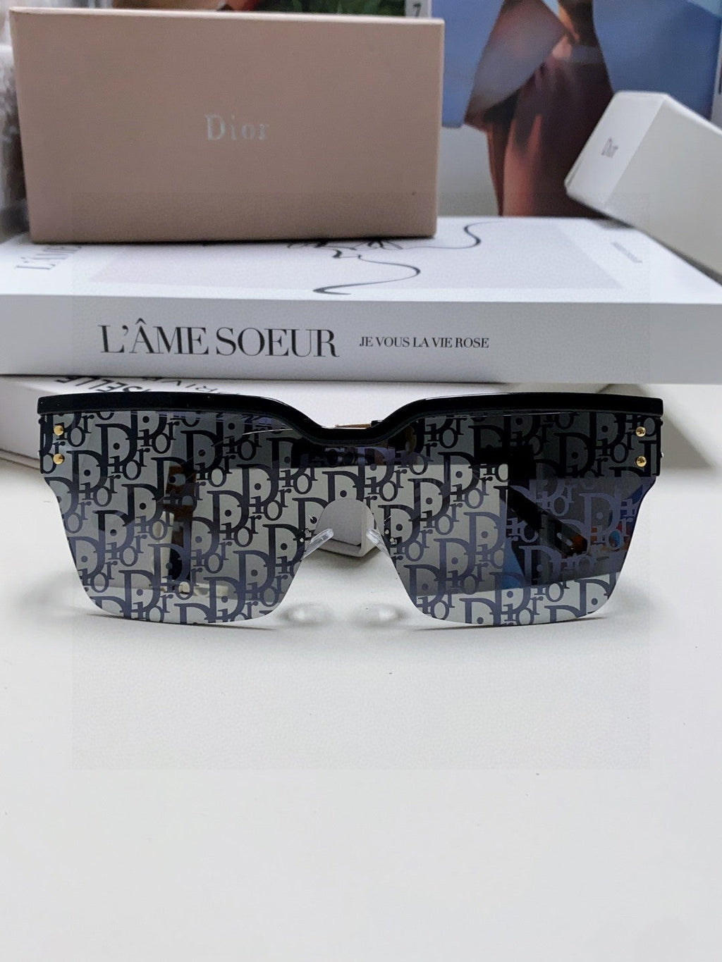 DIOR OBLIQUE SUNGLASS 571598 IN BLACK ACETATE