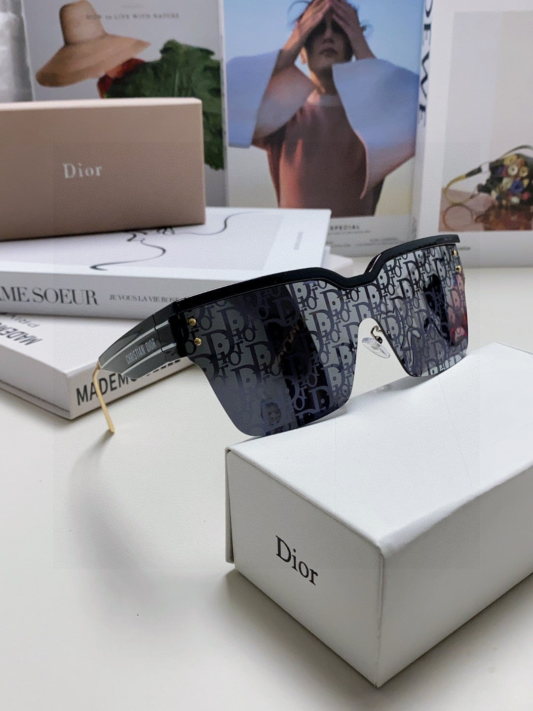 DIOR OBLIQUE SUNGLASS 571598 IN BLACK ACETATE