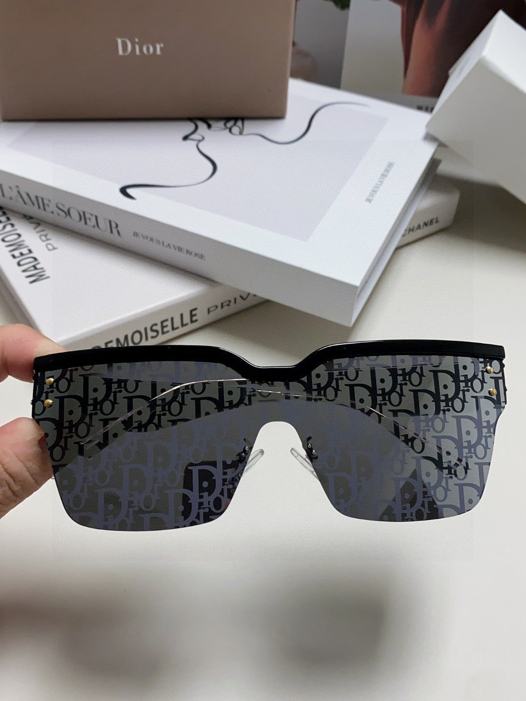 DIOR OBLIQUE SUNGLASS 571598 IN BLACK ACETATE