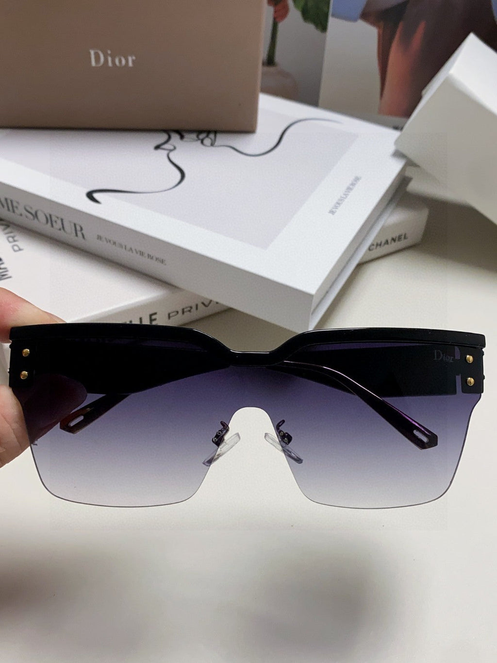 DIOR OBLIQUE SUNGLASS 571601 IN BLACK METAL