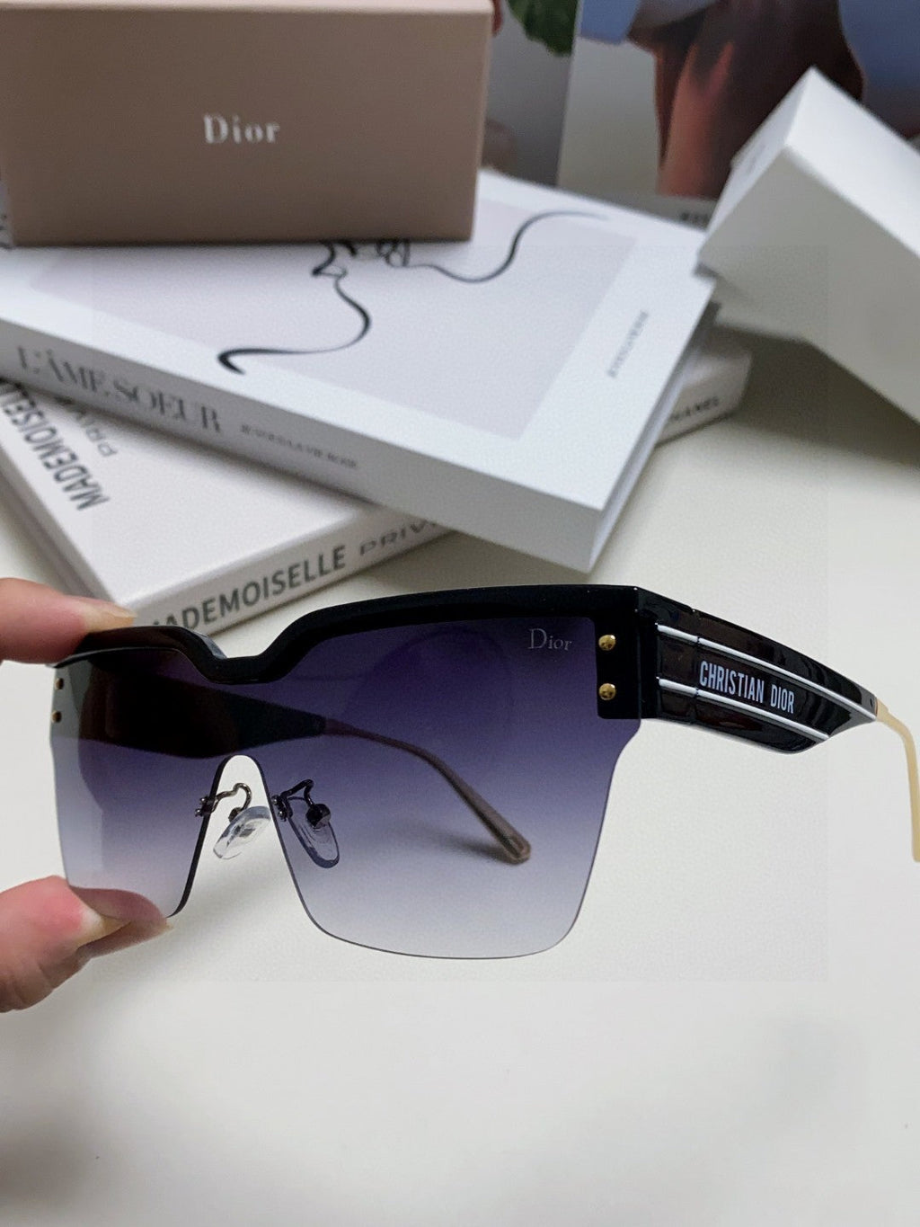 DIOR OBLIQUE SUNGLASS 571601 IN BLACK METAL