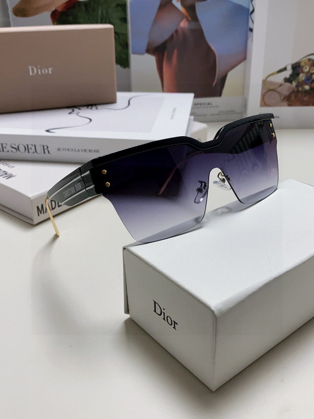 DIOR OBLIQUE SUNGLASS 571601 IN BLACK METAL