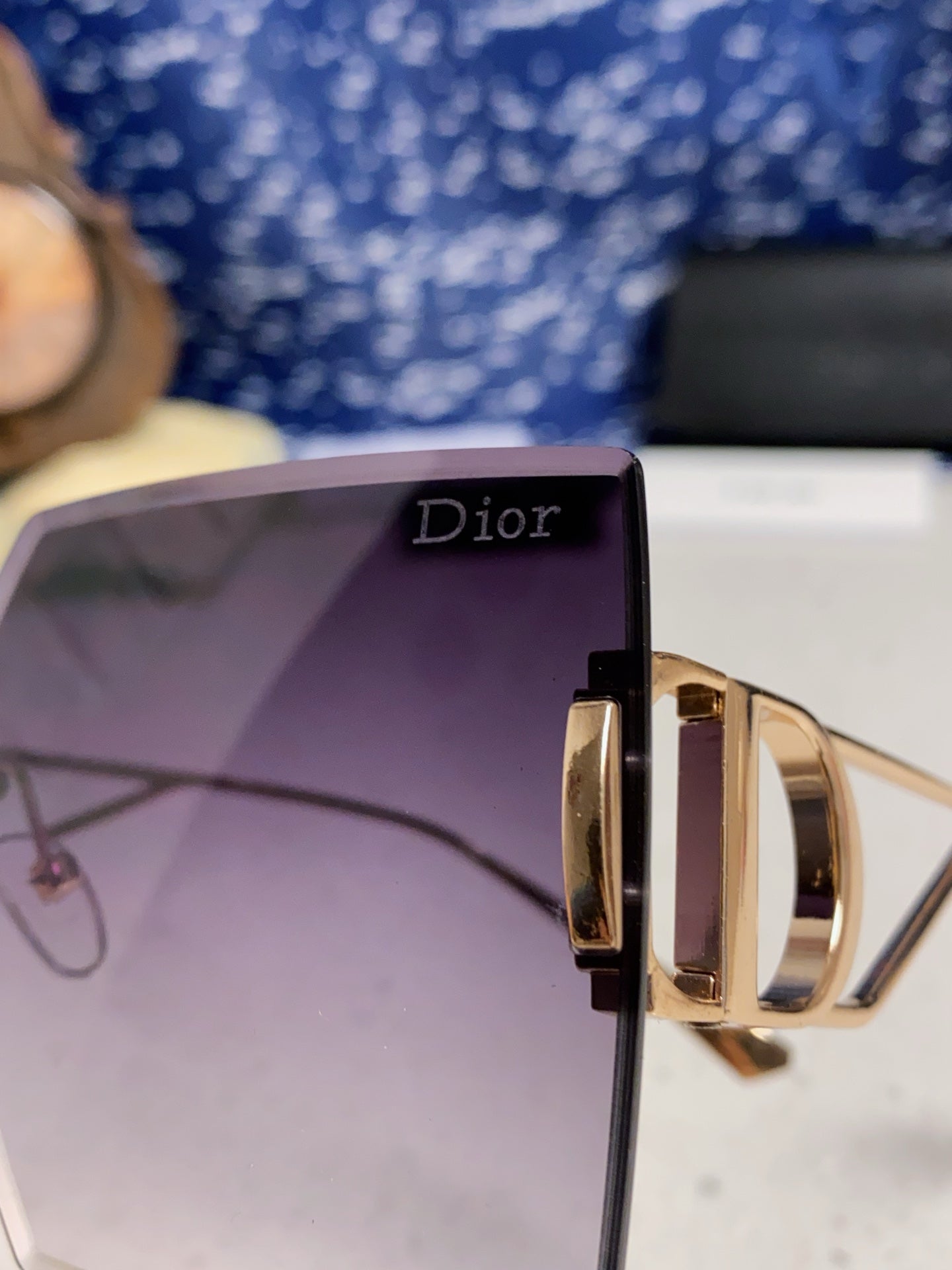 DIOR 30MONTAIGNE S7U SUNGLASS 578109 IN GOLD METAL GREY SMOKE LENSES