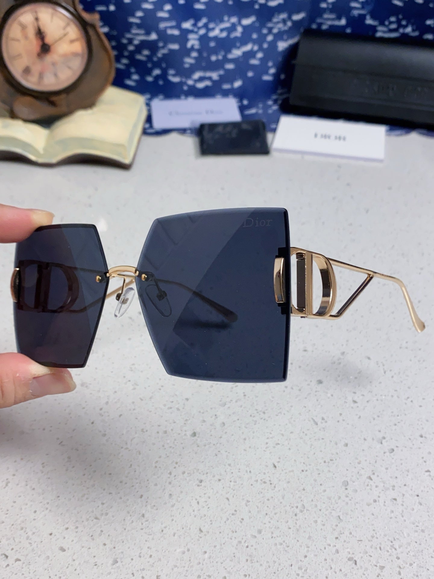 DIOR 30MONTAIGNE S7U SUNGLASS 578110 IN GOLD METAL GREY LENSES