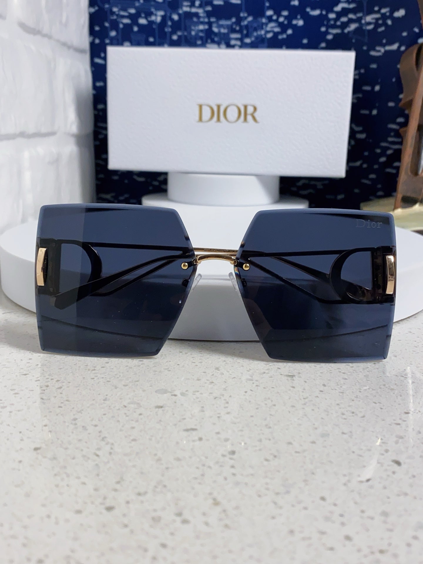 DIOR 30MONTAIGNE S7U SUNGLASS 578110 IN GOLD METAL GREY LENSES
