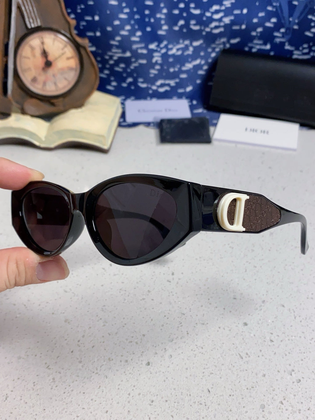 DIOR MONTAIGNE SUNGLASS 578115 IN BLACK ACETATE