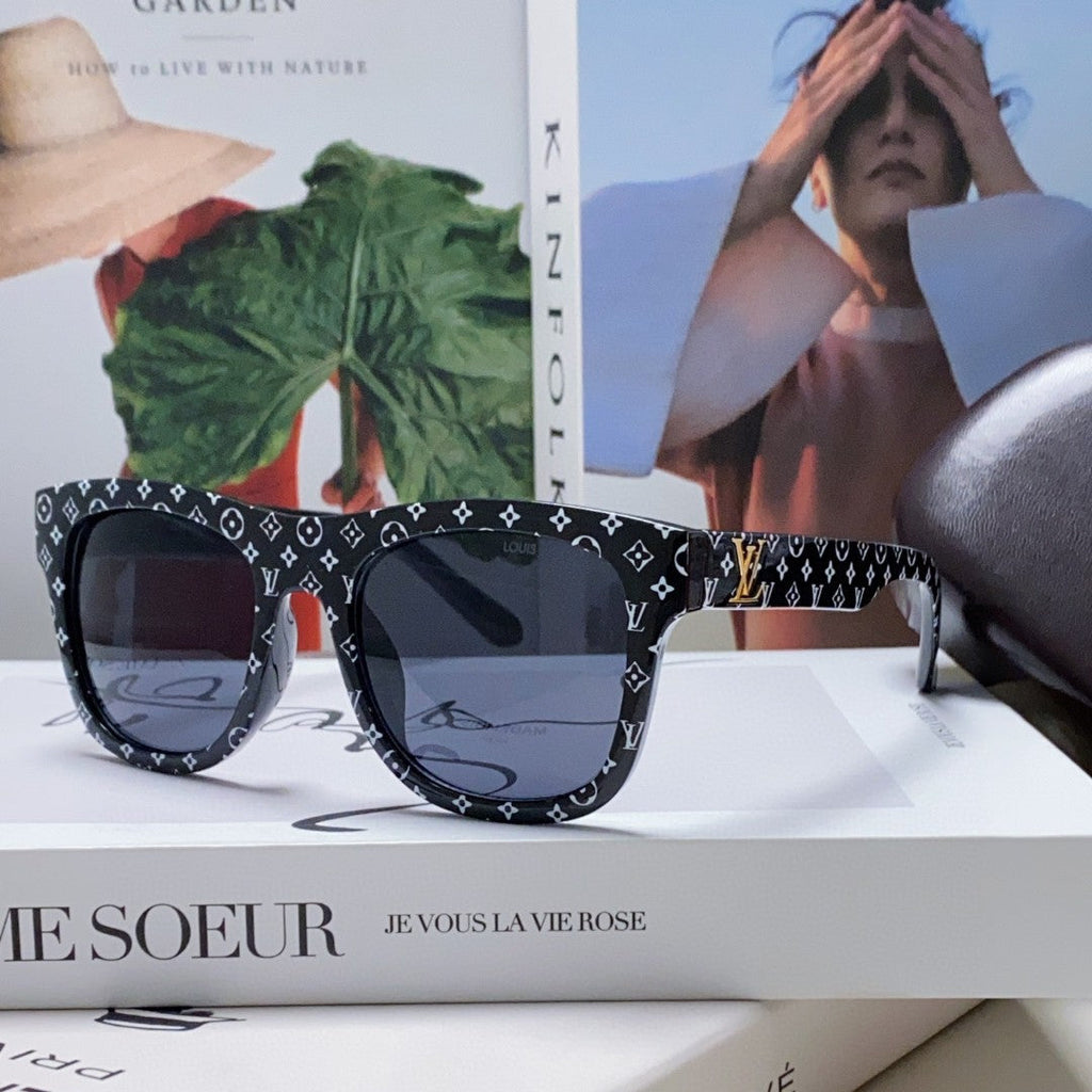 LOUIS VUITTON MONOGRAM SUNGLASS 581386 IN BLACK ACETATE FRAME