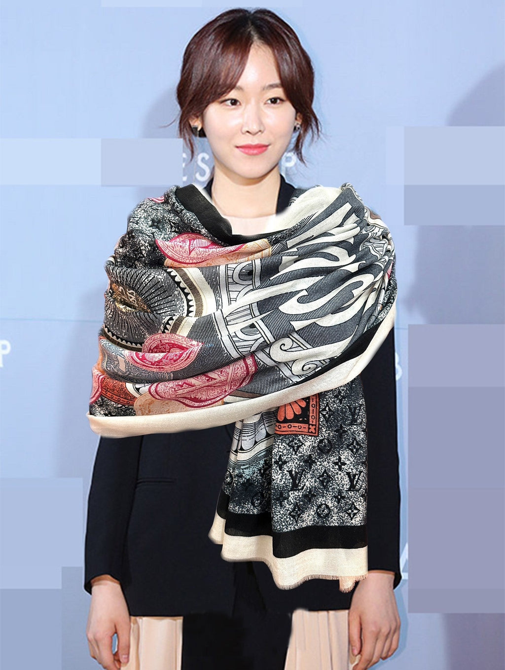 LOUIS VUITTON SCARF MALLES MERVEILLEUSES 200 CM IN COLORFUL CASHMERE 400067