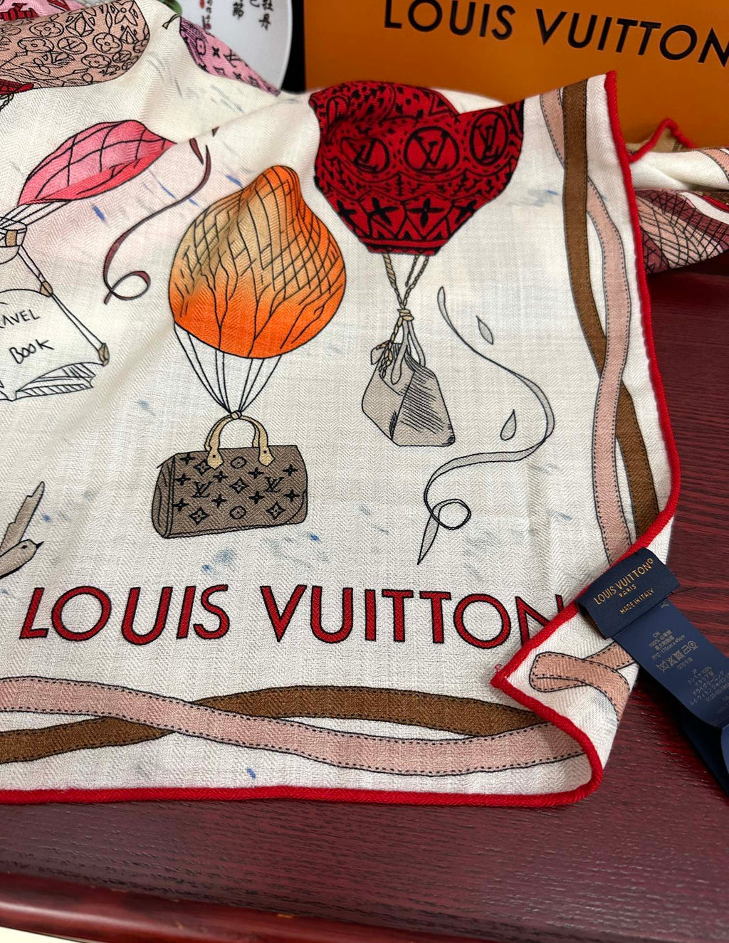 LOUIS VUITTON UP AND AWAY 140 CM SQUARE SILK SCARF COLORFUL 400072