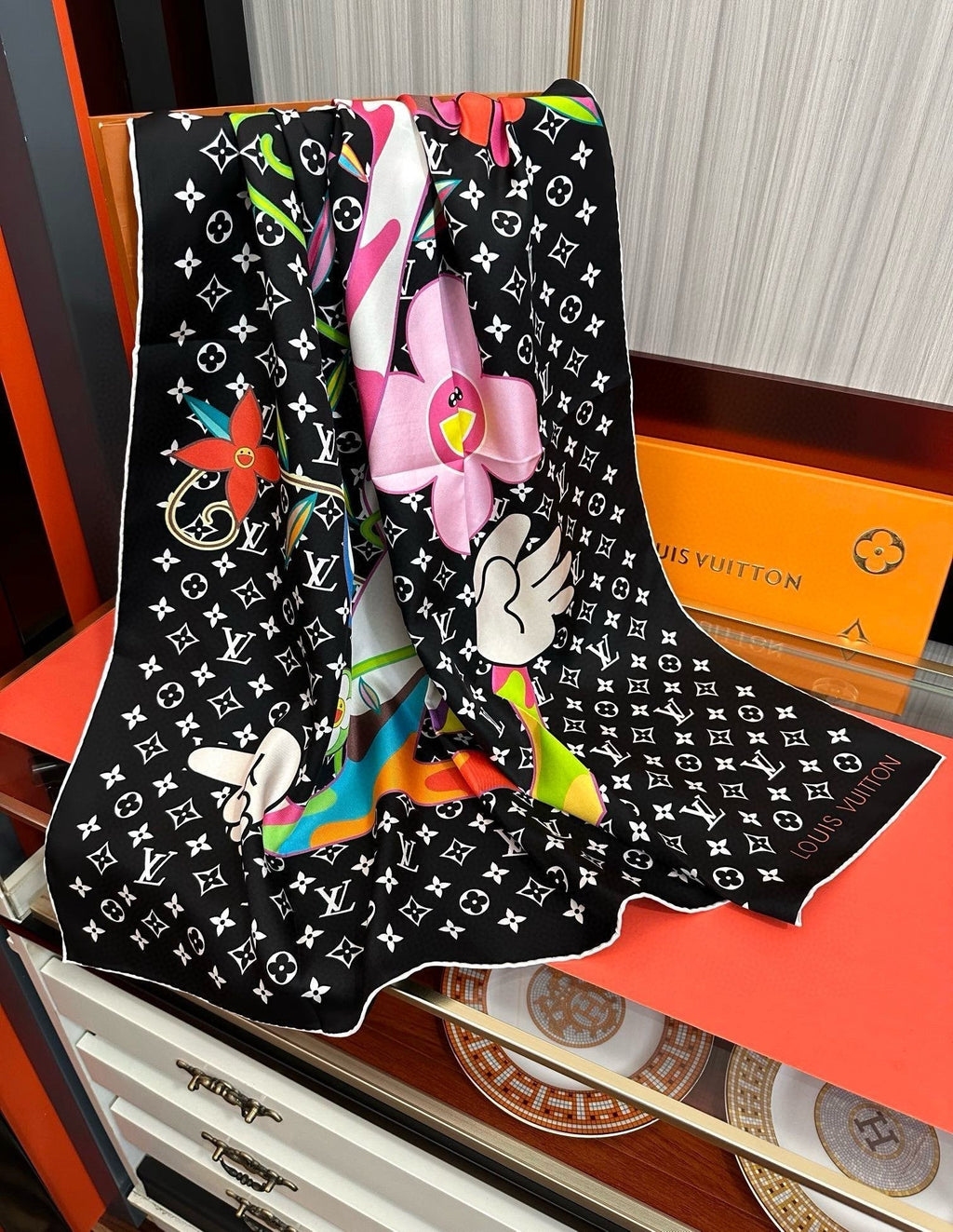 LOUIS VUITTON LV SCARF 90 CM IN SILK 10