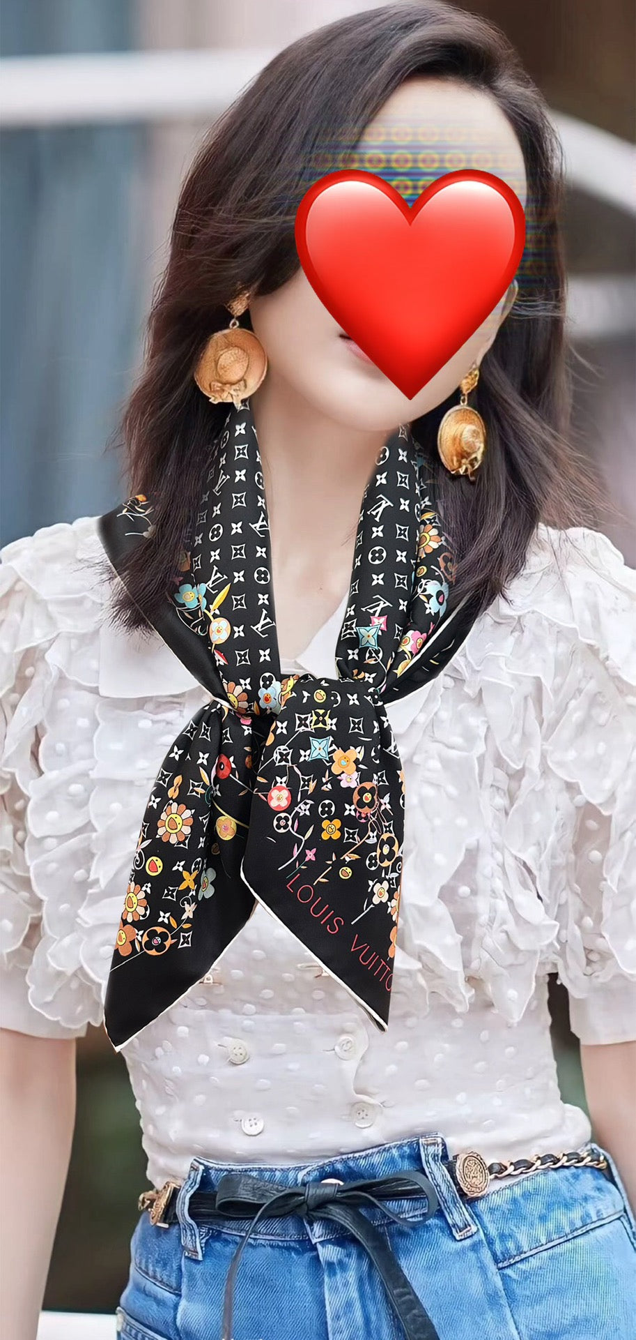 LOUIS VUITTON LV SCARF 90 CM IN SILK 730541