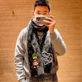 LOUIS VUITTON TIGER PATTERN SCARF 205 CM IN BLACK CASHMERE 390875