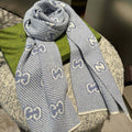 GUCCI SCARF 180 CM IN ELECTRIC BLUE WOOL 405525