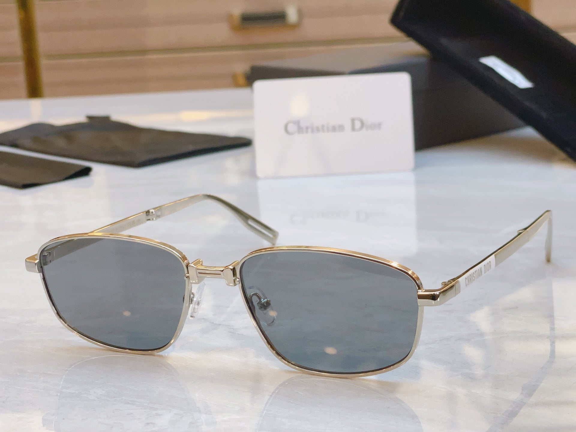 DIOR FOLDABLE SUNGLASS 90A1U IN METAL