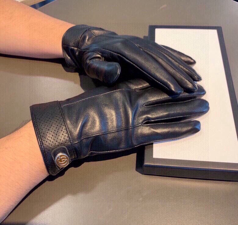 GUCCI GLOVES IN BLACK CALFSKIN AND FLEECE LINING 465014