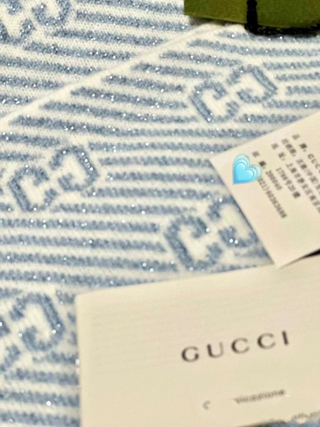 GUCCI SCARF 195 CM IN SAPPHIRE BLUE WOOL 401496