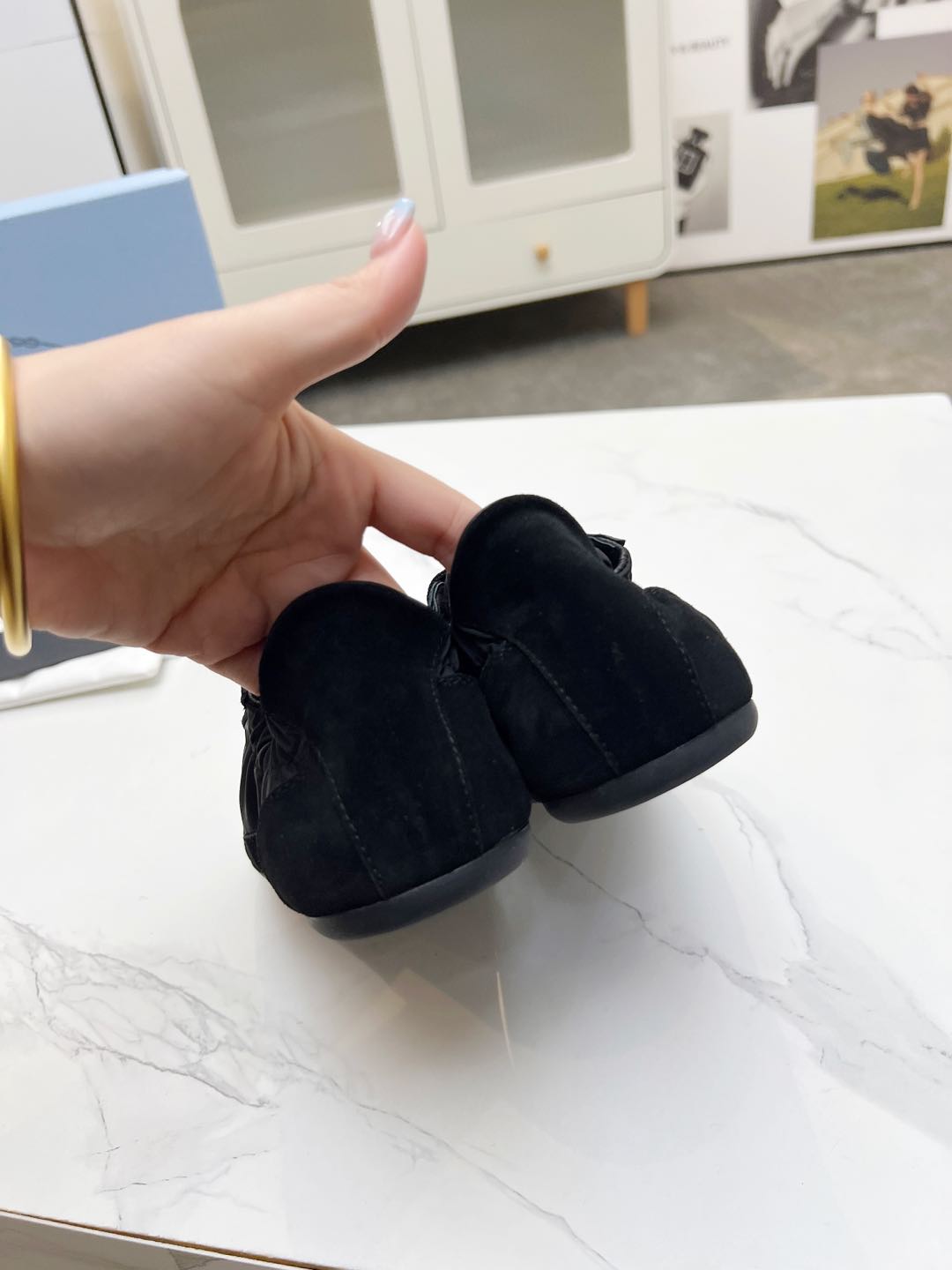 PRADA COLLAPSE SNEAKERS IN BLACK SUEDE AND NYLON