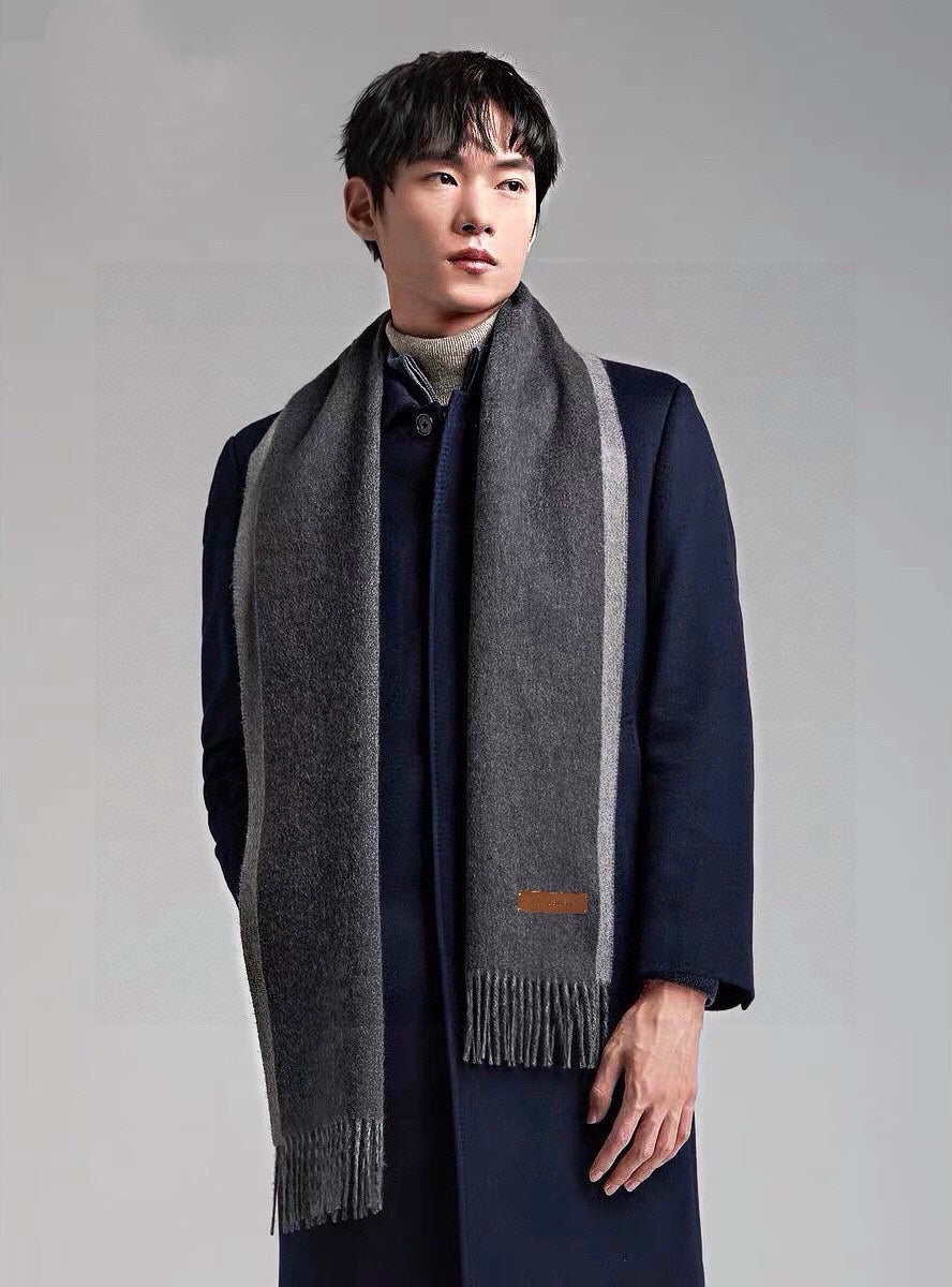 LOUIS VUITTON SCARF 180 CM IN BLACK CASHMERE 396477