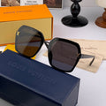 LOUIS VUITTON SQUARE SUNGLASSES L30157 IN BLACK ACETATE MONOGRAM LOGO
