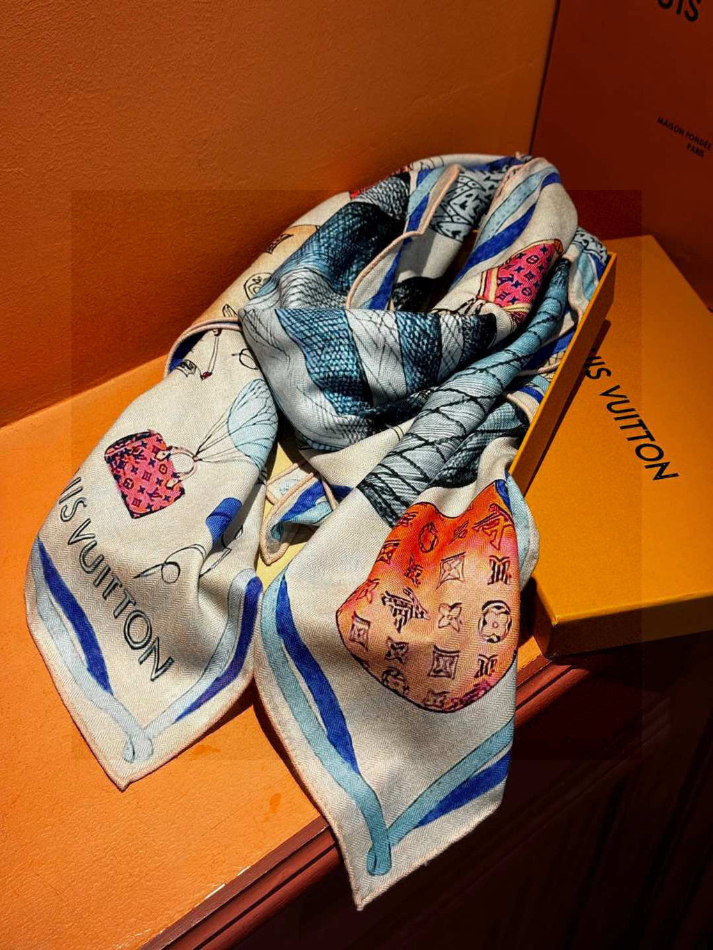 LOUIS VUITTON LV SCARF 140 CM IN WOOL MIX SILK 735798