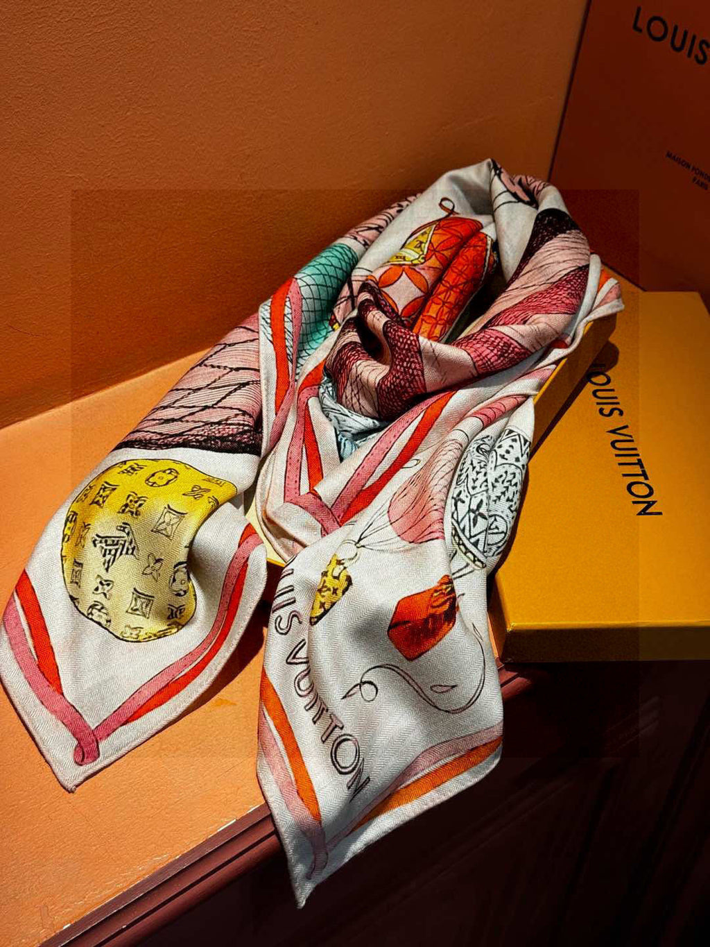 LOUIS VUITTON LV SCARF 140 CM IN WOOL MIX SILK 735799