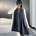 LOUIS VUITTON SCARF 180 CM IN PRUSSIAN BLUE CLASSIC MONOGRAM CASHMERE 396439