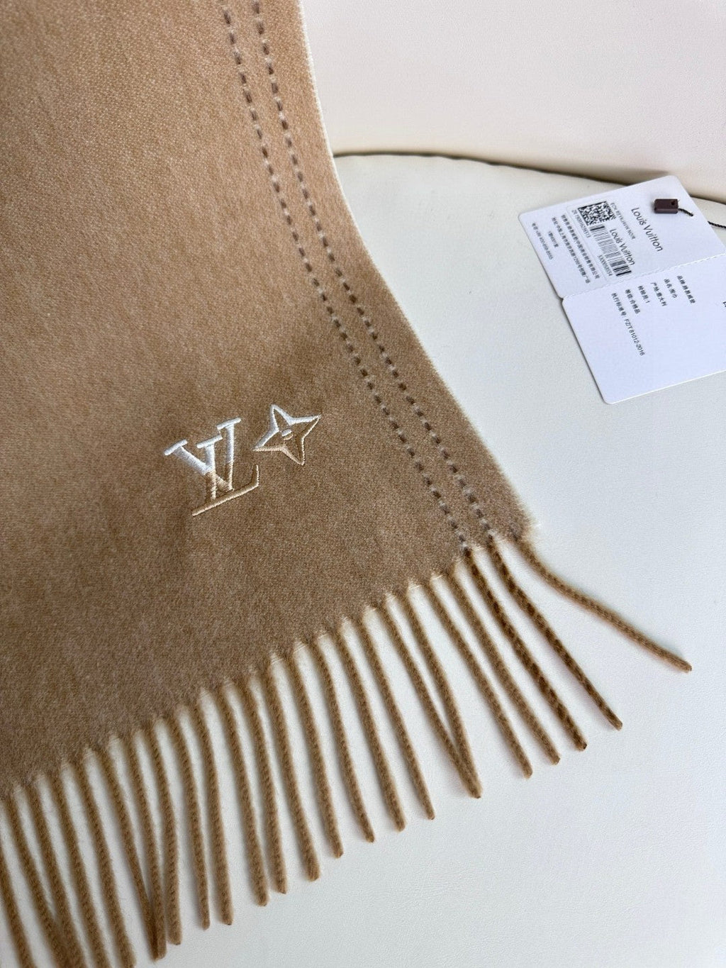 LOUIS VUITTON DUAL SCARF 180 CM IN MEDIUM BROWN CASHMERE 398377