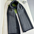 GUCCI SCARF 180 CM IN BLACK MIX DARK GRAY CASHMERE 398446