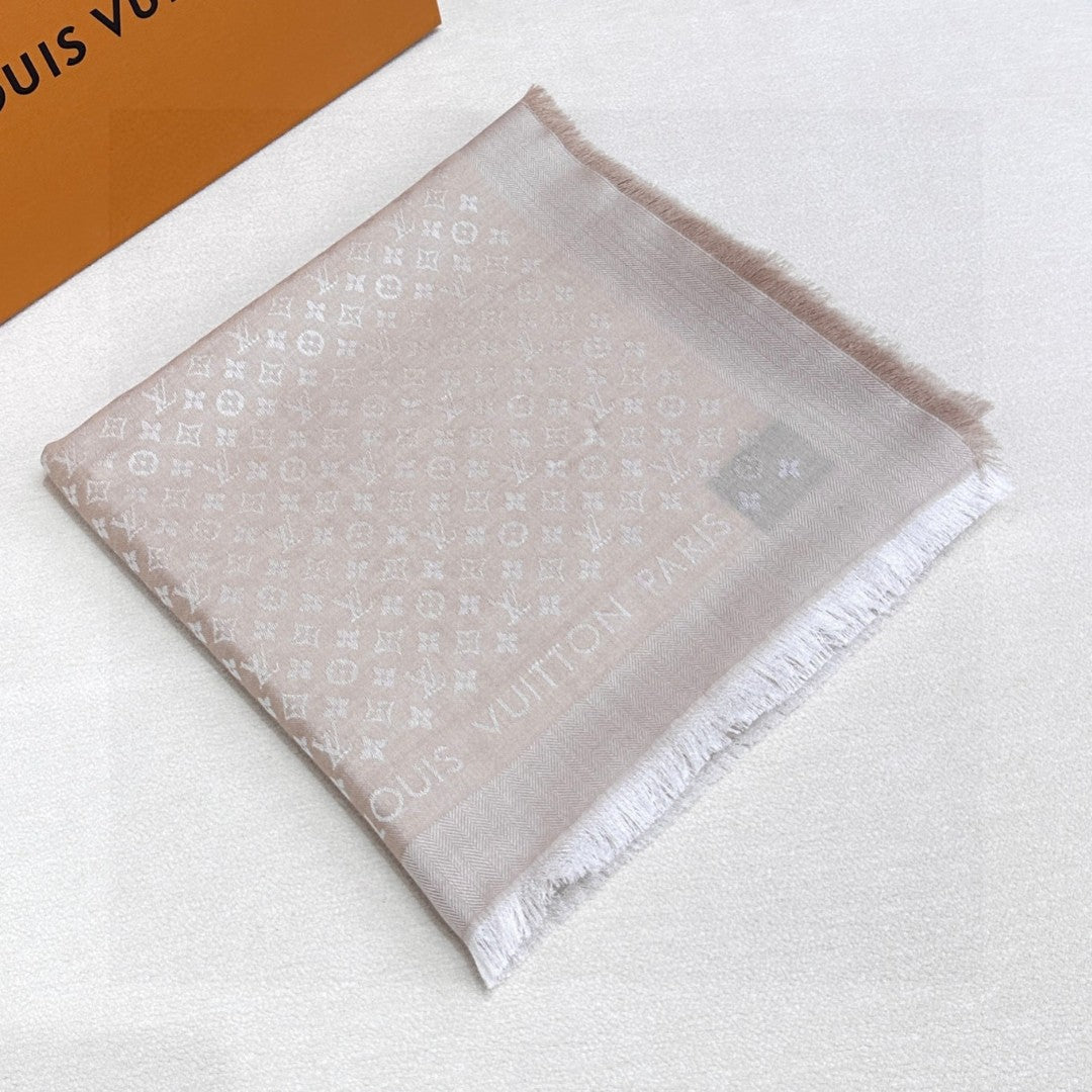 LOUIS VUITTON LV SCARF 120 CM IN WOOL MIX SILK 737297