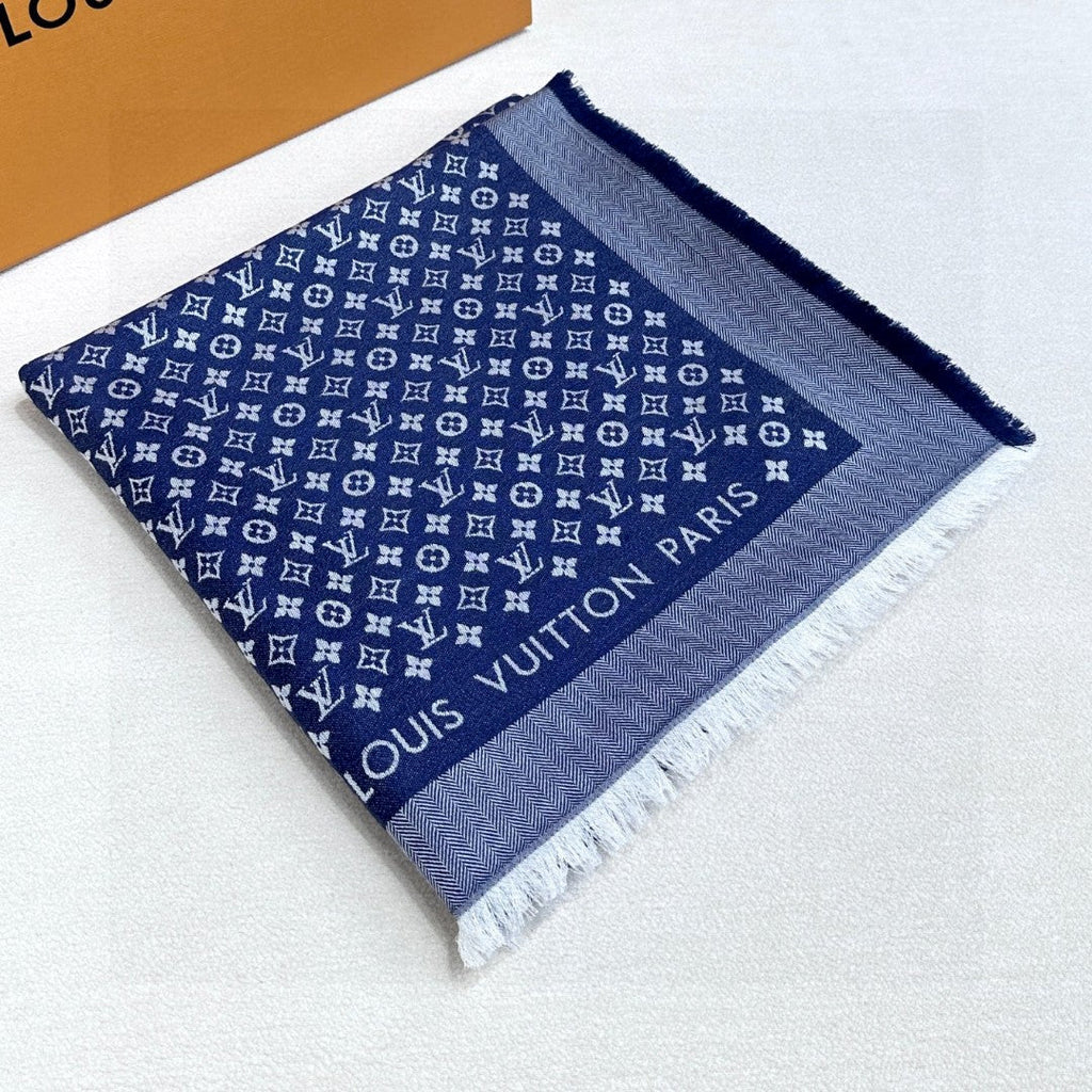 LOUIS VUITTON LV SCARF 120 CM IN WOOL MIX SILK 737298
