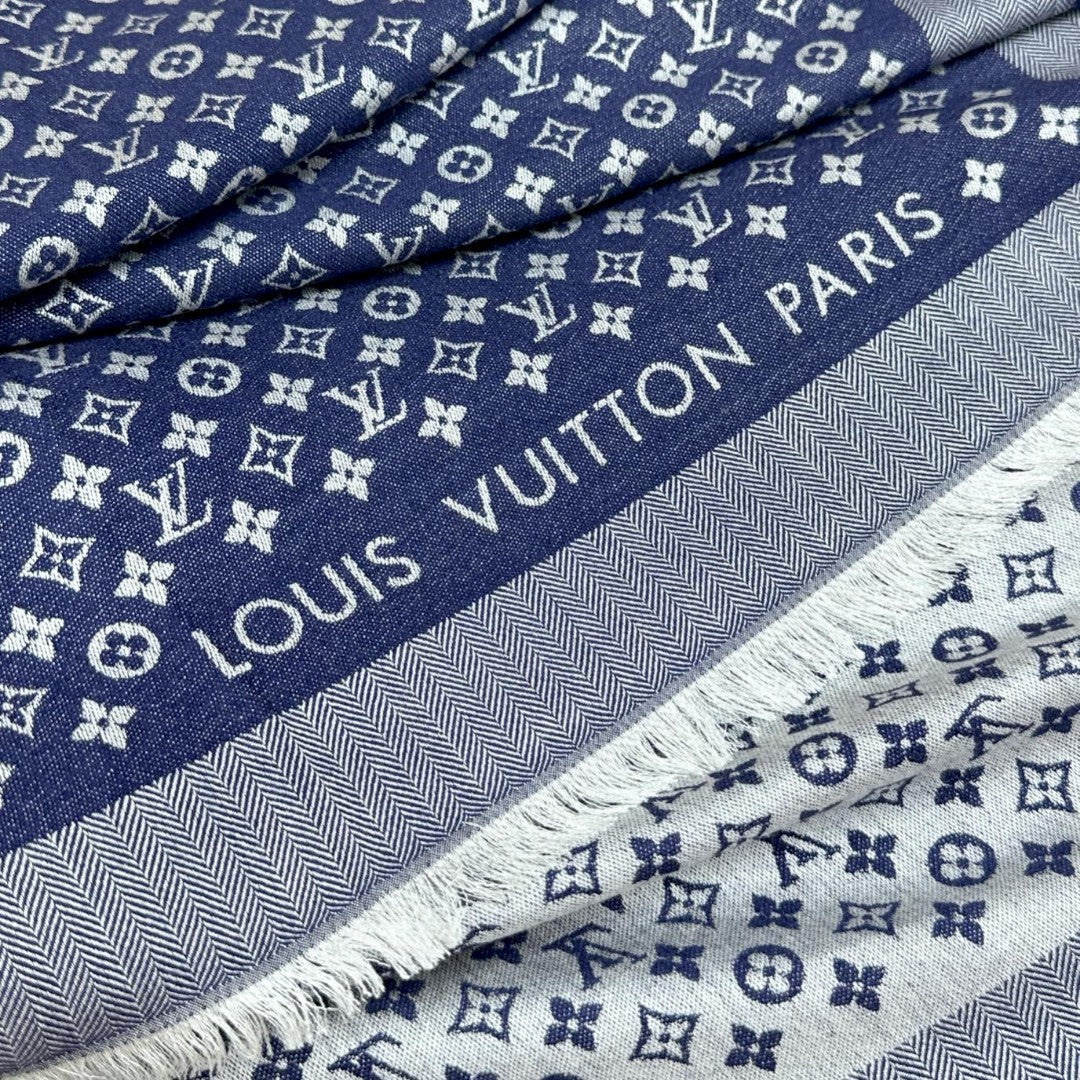 LOUIS VUITTON LV SCARF 120 CM IN WOOL MIX SILK 737298