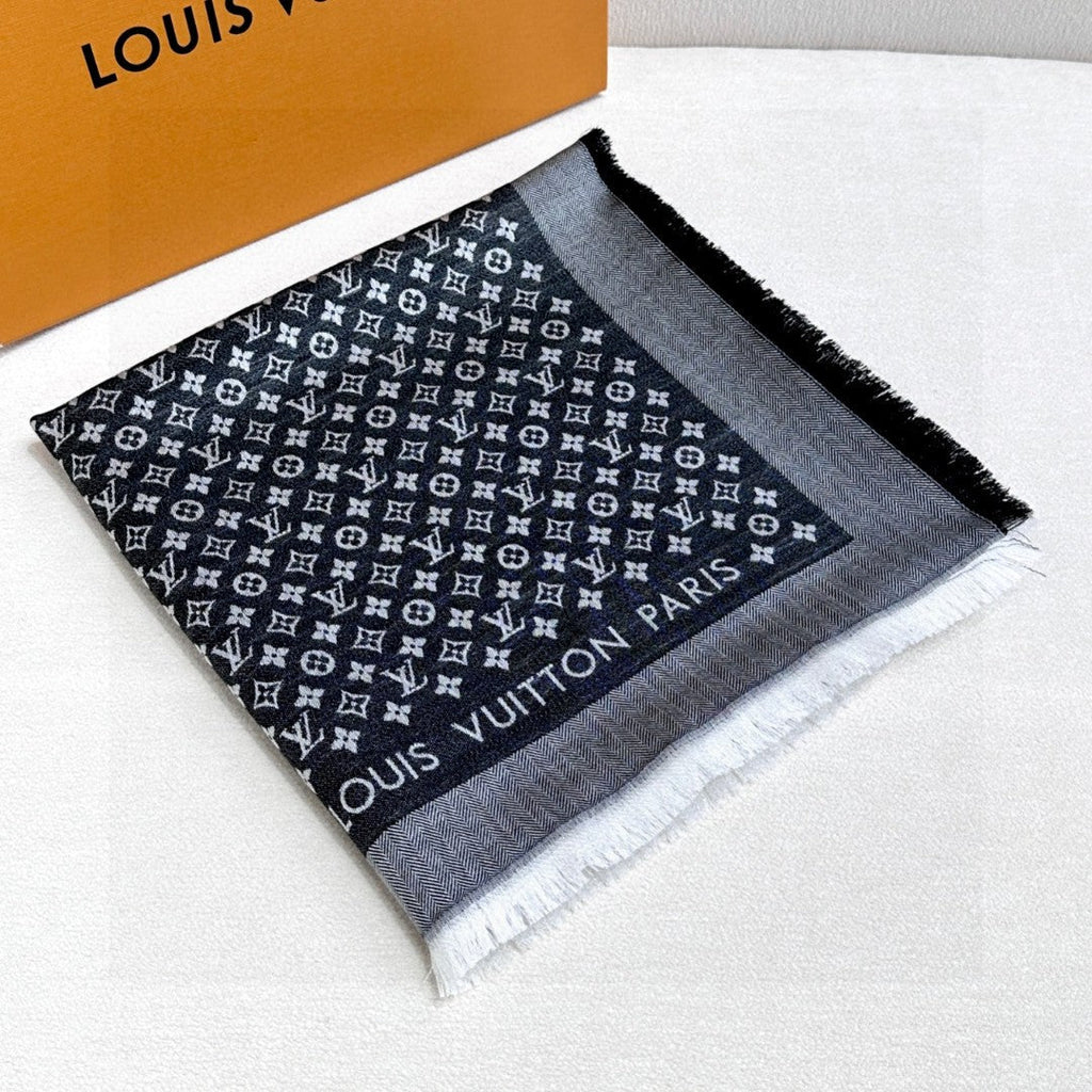 LOUIS VUITTON LV SCARF 120 CM IN WOOL MIX SILK 737299
