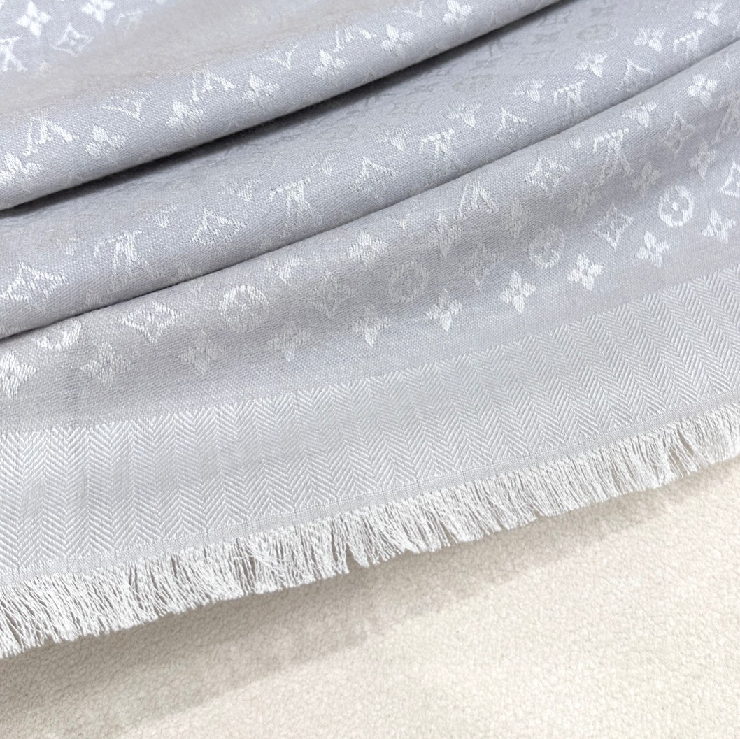 LOUIS VUITTON LV SCARF 120 CM IN WOOL MIX SILK 737300