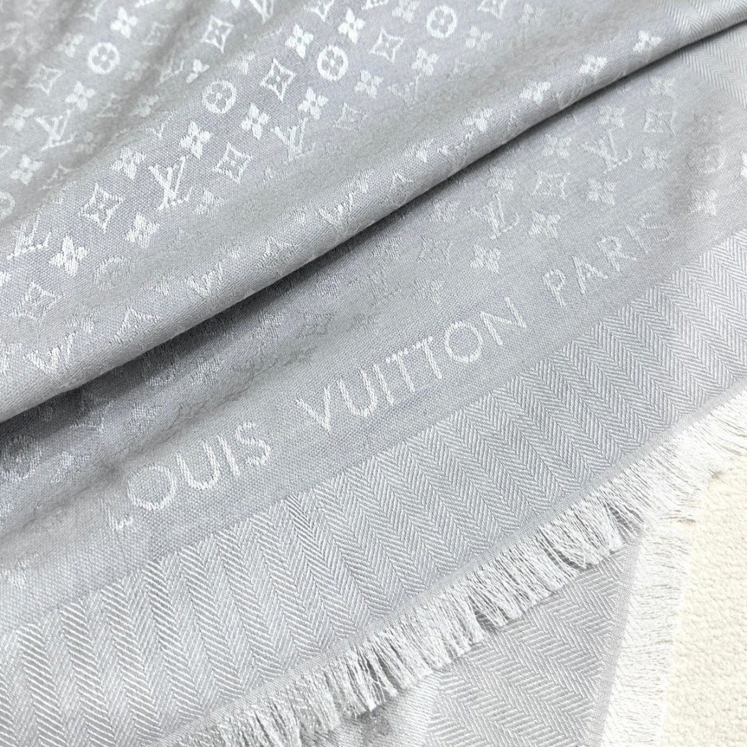 LOUIS VUITTON LV SCARF 120 CM IN WOOL MIX SILK 737300