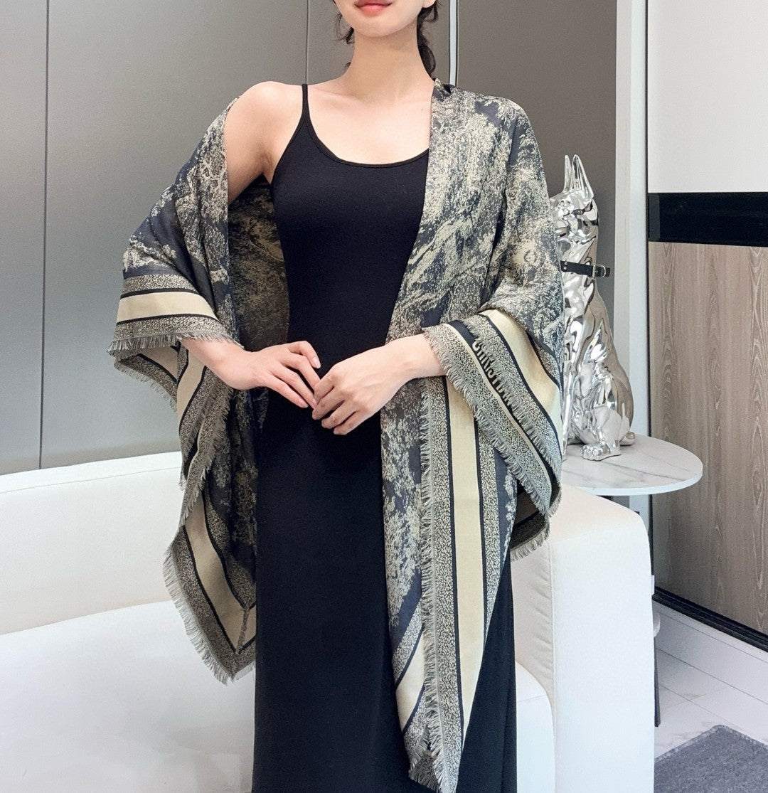 DIOR SCARF 140 CM IN SILK MIX WOOL 733928