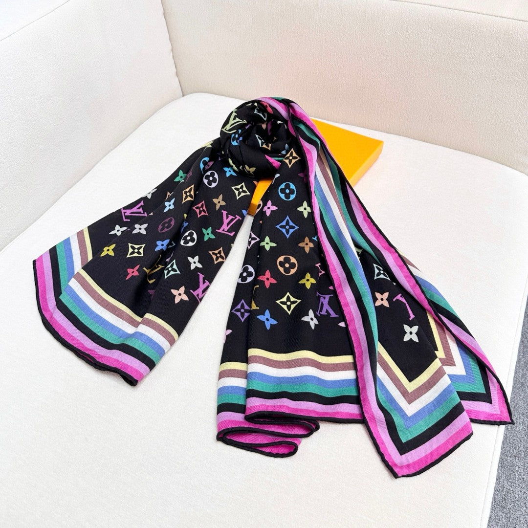 LOUIS VUITTON LV SCARF 134 CM IN WOOL MIX SILK 719982