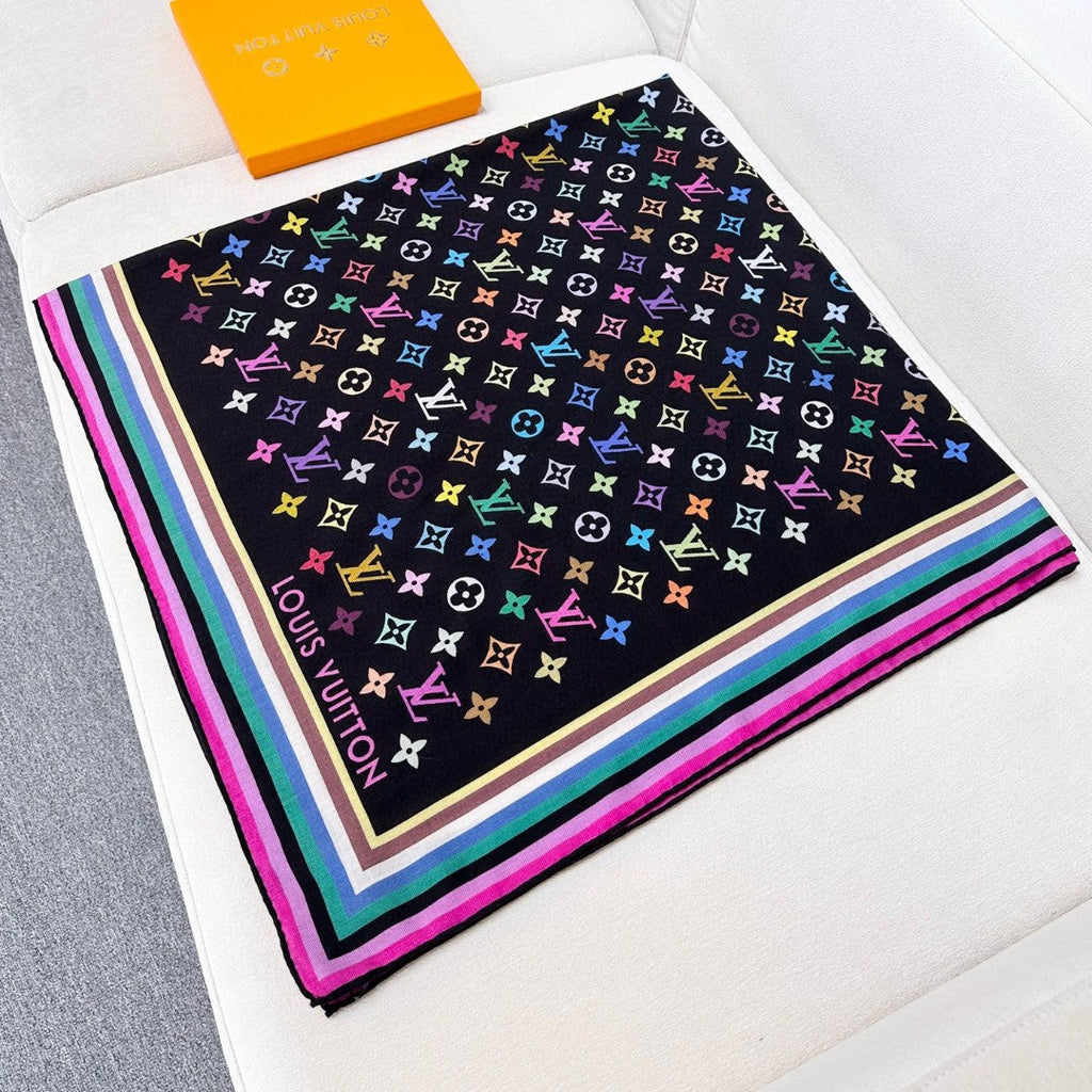 LOUIS VUITTON LV SCARF 134 CM IN WOOL MIX SILK 719982