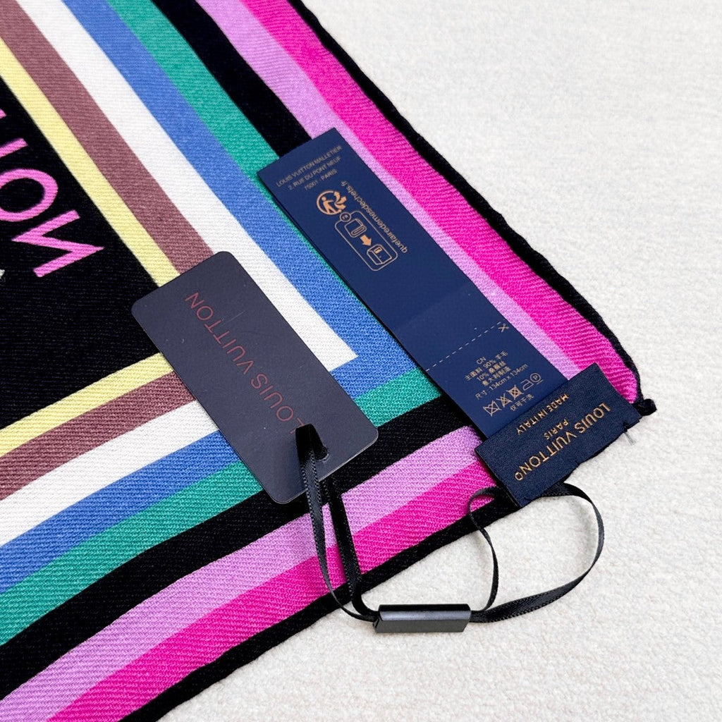 LOUIS VUITTON LV SCARF 134 CM IN WOOL MIX SILK 719982