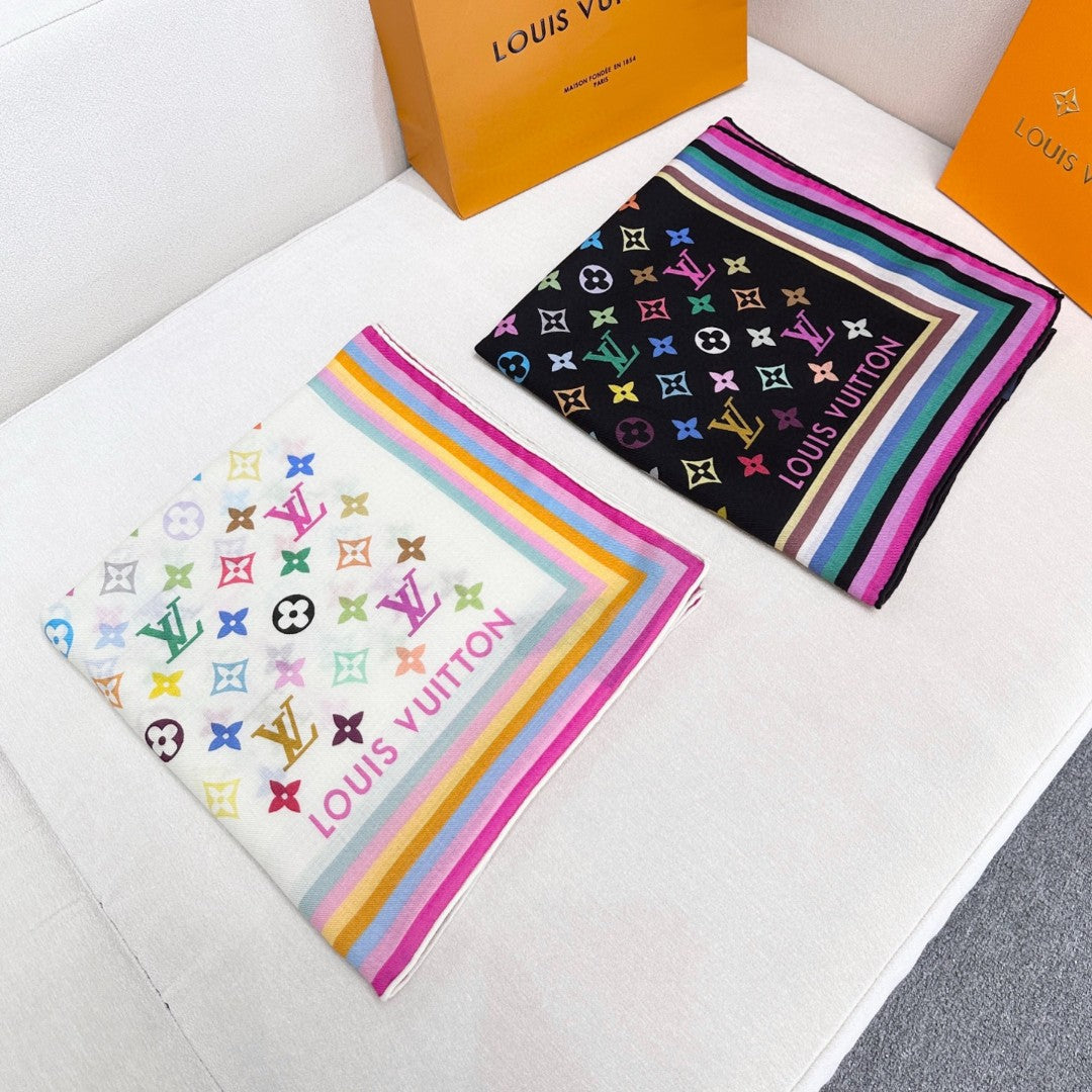LOUIS VUITTON LV SCARF 134 CM IN WOOL MIX SILK 719982