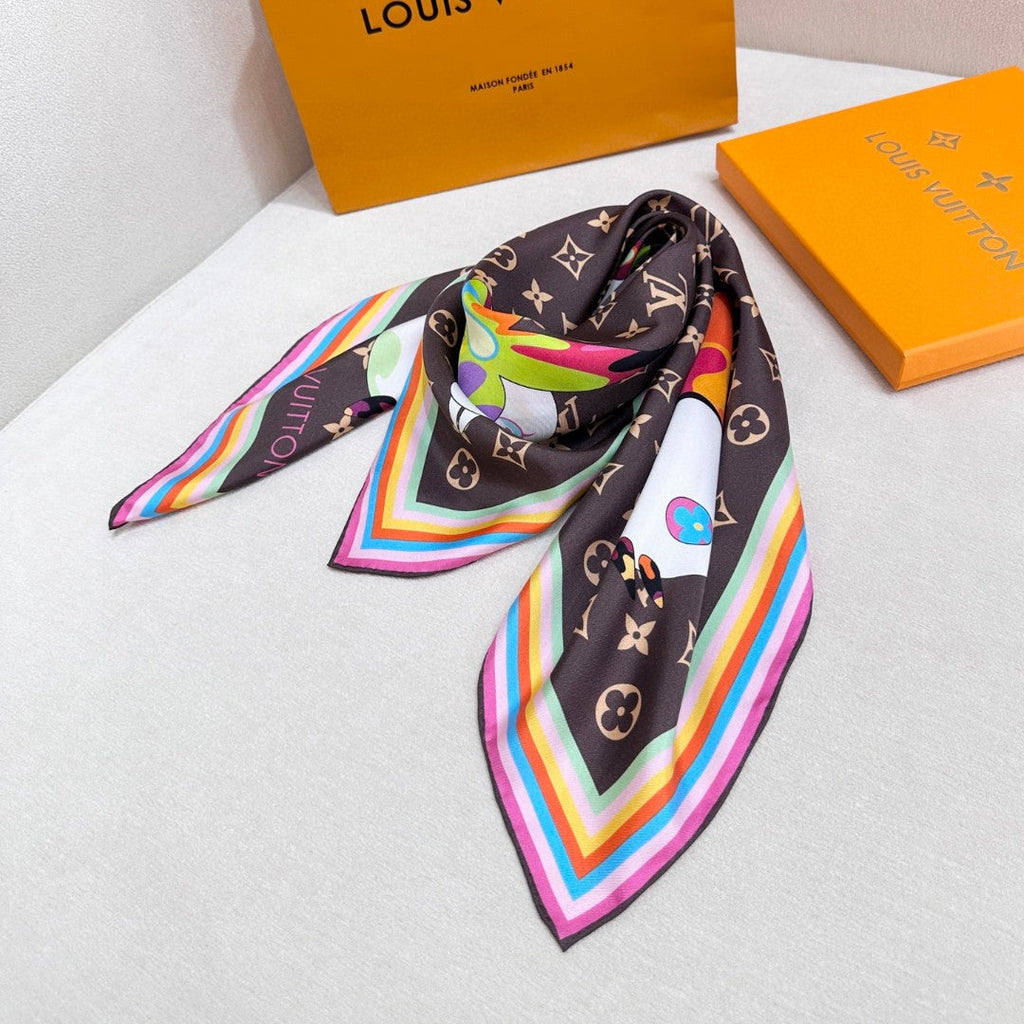 LOUIS VUITTON LV SCARF 90 CM IN SILK 729026