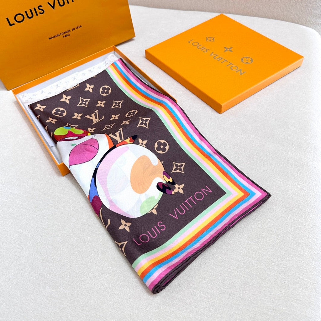 LOUIS VUITTON LV SCARF 90 CM IN SILK 729026