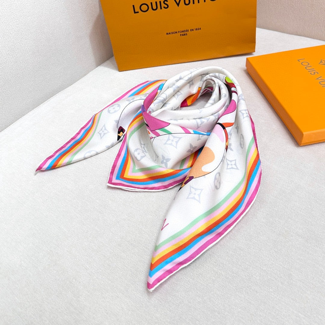 LOUIS VUITTON LV SCARF 90 CM IN SILK 729027