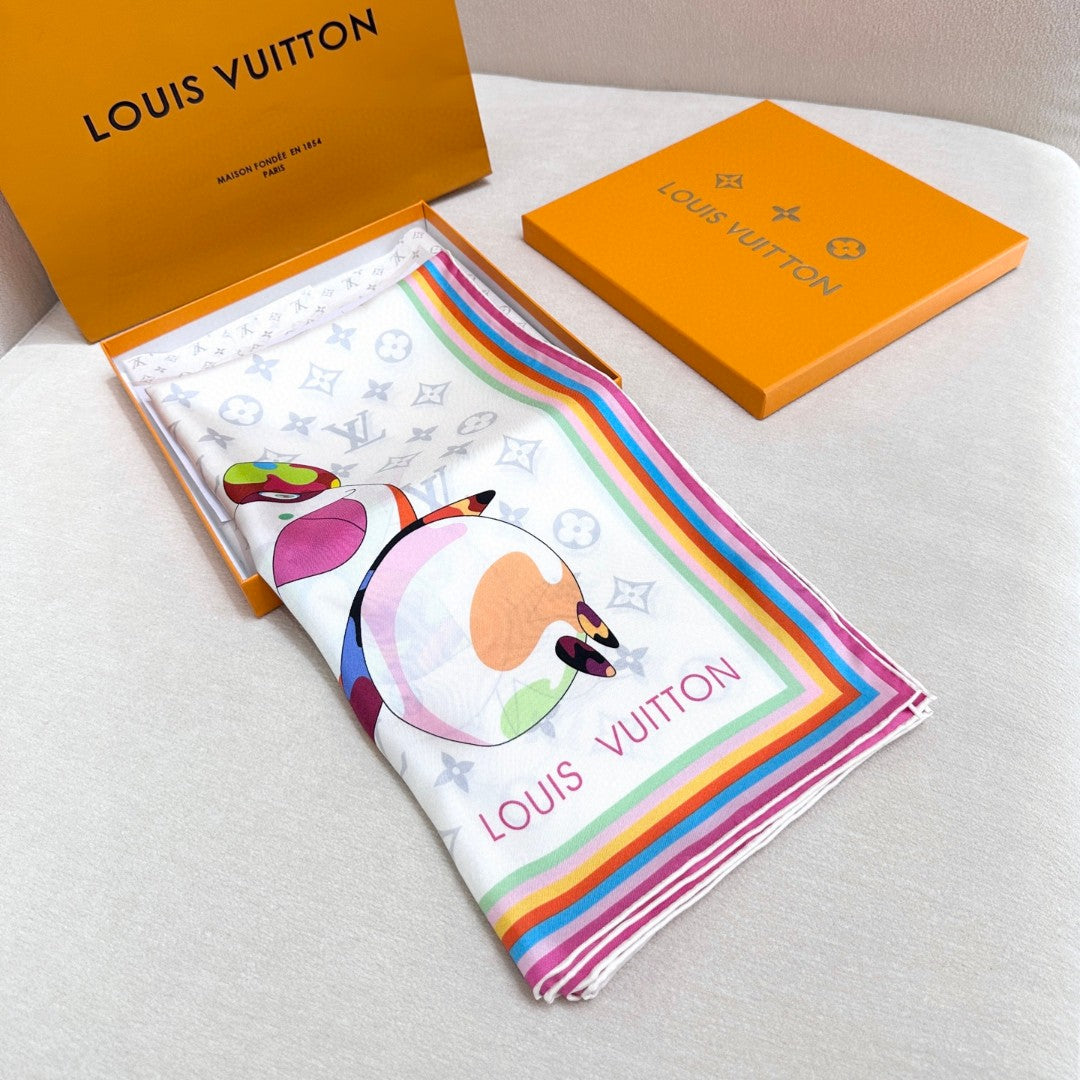 LOUIS VUITTON LV SCARF 90 CM IN SILK 729027