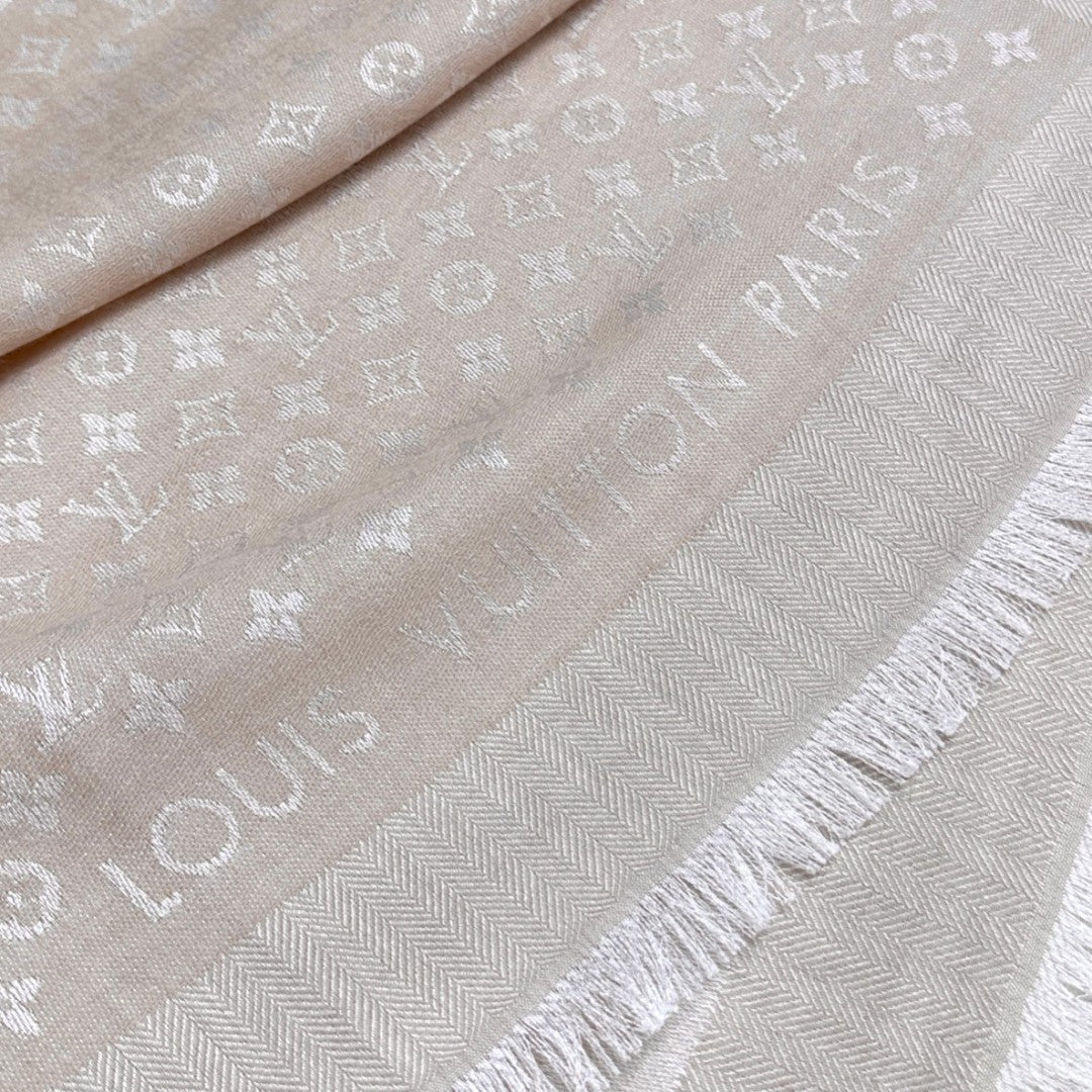 LOUIS VUITTON LV SCARF 120 CM IN WOOL MIX SILK 737297